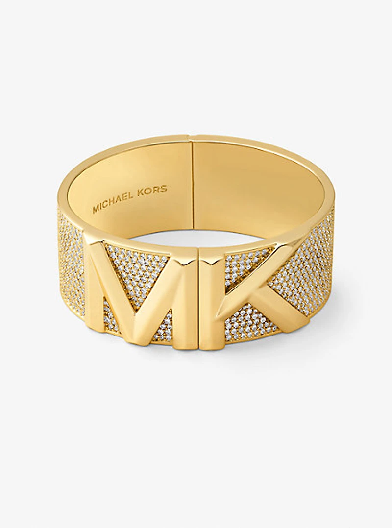 Mott Precious Metal-Plated Brass Pavé Bangle