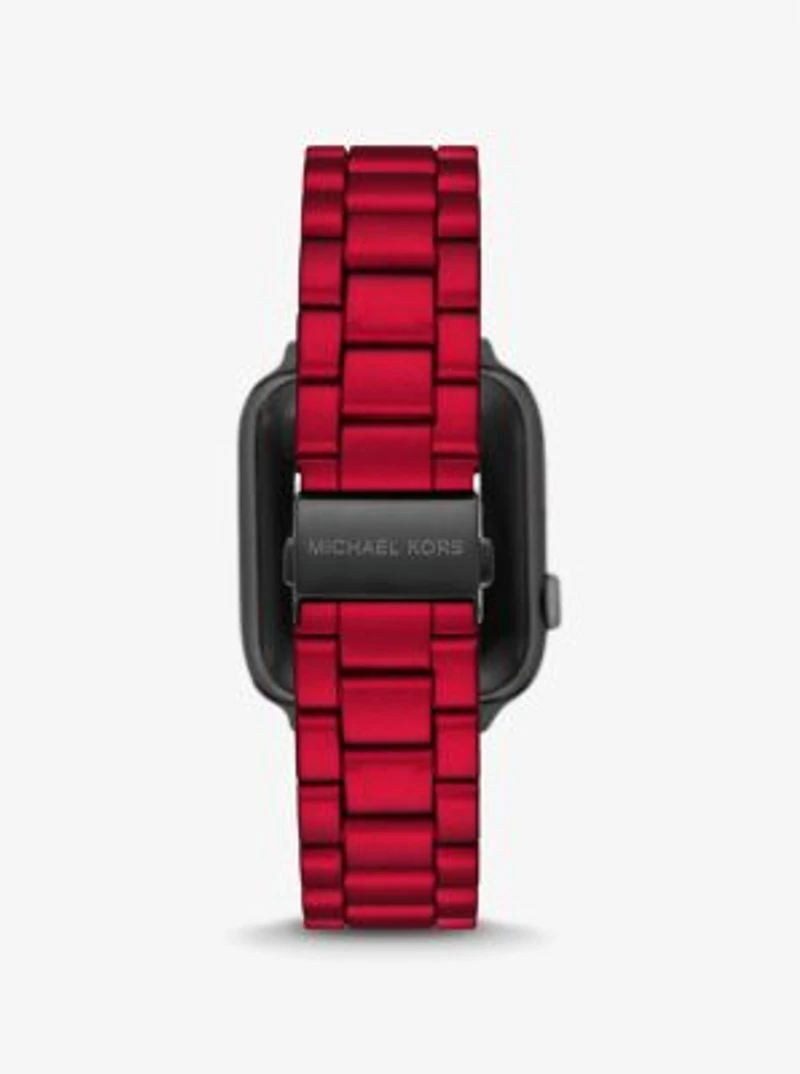 Red-Coated Stainless Steel Strap For Apple Watch