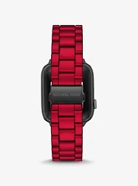 Red-Coated Stainless Steel Strap For Apple Watch