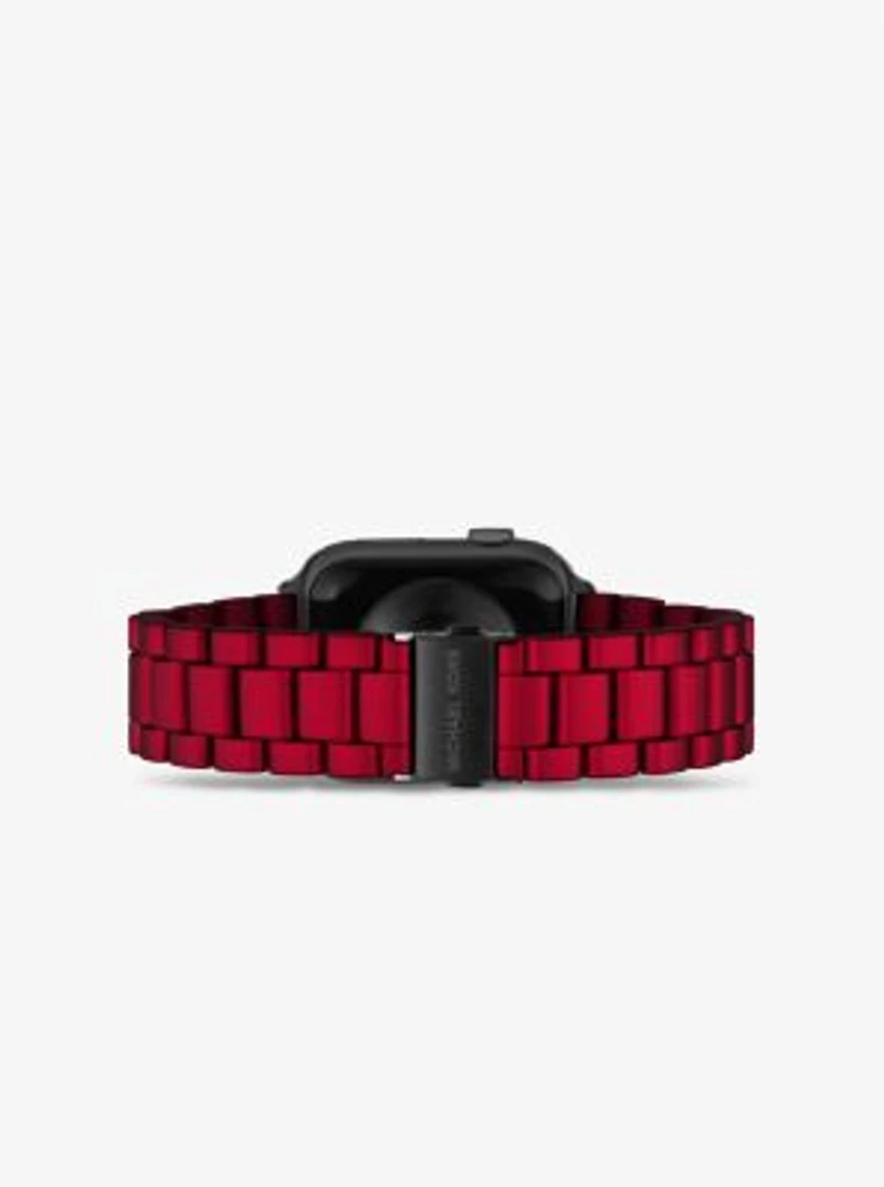 Red-Coated Stainless Steel Strap For Apple Watch