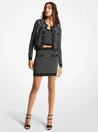 Mini-jupe en jacquard à logo