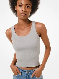 Ribbed Stretch Viscose Tank Top
