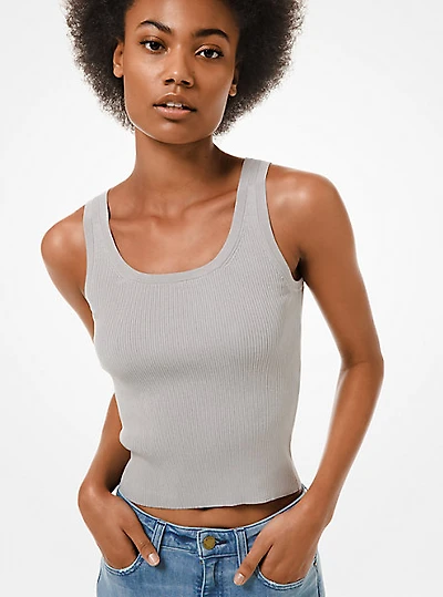 Camisole en viscose extensible côtelée