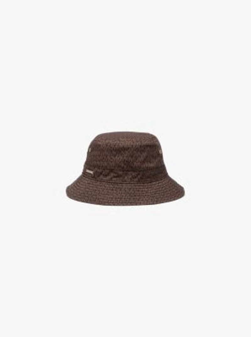 Logo Print Organic Cotton Blend Bucket Hat