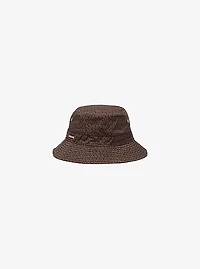 Logo Print Organic Cotton Blend Bucket Hat