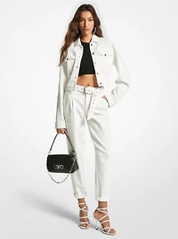 Stretch Denim Belted Jeans