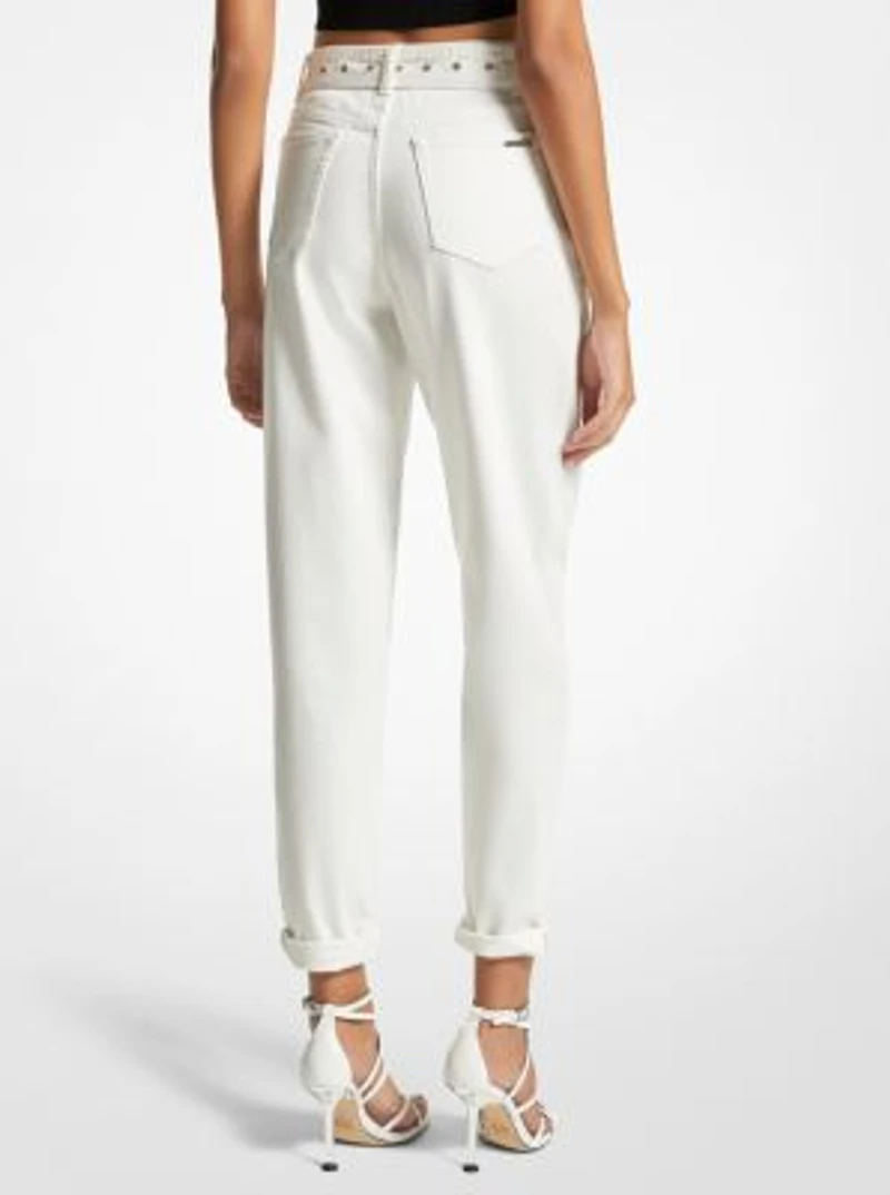 Jean en denim extensible à ceinture