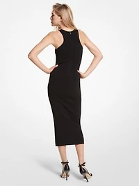Robe camisole en viscose extensible côtelée