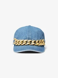 Casquette en denim orné