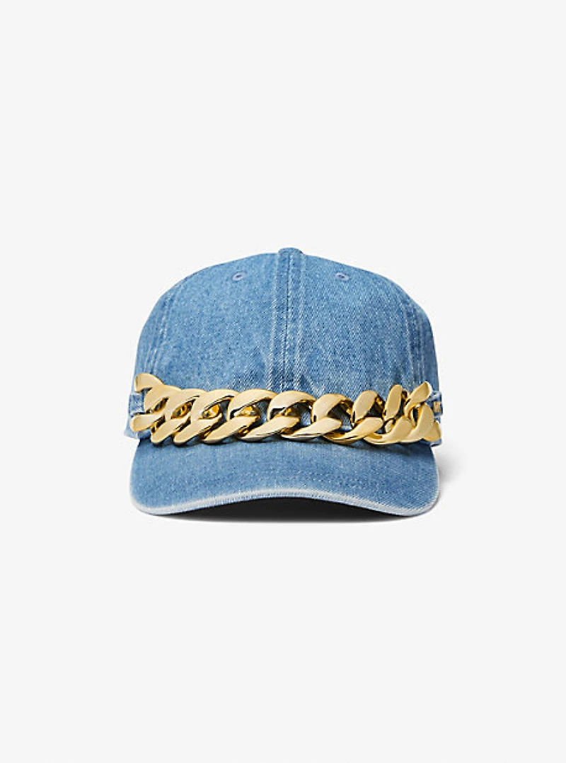 Casquette en denim orné