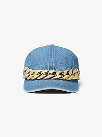 Casquette en denim orné
