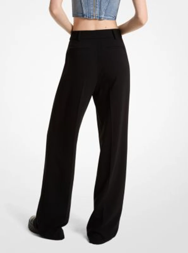 Pantalon évasé en crêpe