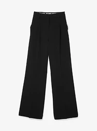 Pantalon évasé en crêpe