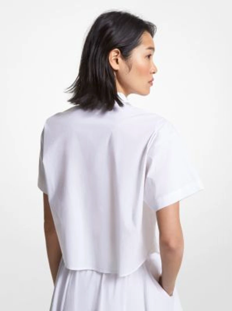 Stretch Organic Cotton Poplin Cropped Shirt