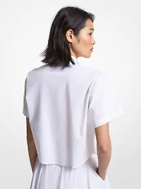 Stretch Organic Cotton Poplin Cropped Shirt