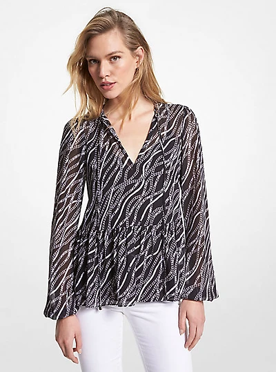 Status Print Georgette Tunic