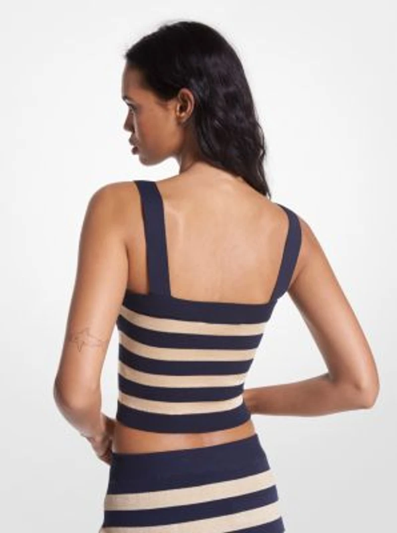 Camisole en tricot rayé métallisé