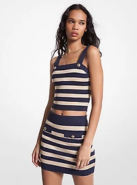 Camisole en tricot rayé métallisé