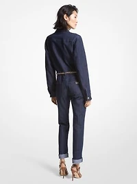 Combinaison en denim à ceinture
