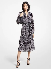 Status Print Georgette Midi Dress