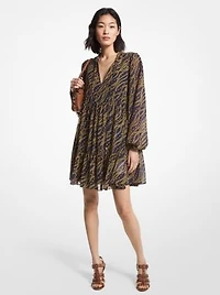 Status Print Georgette Babydoll Dress
