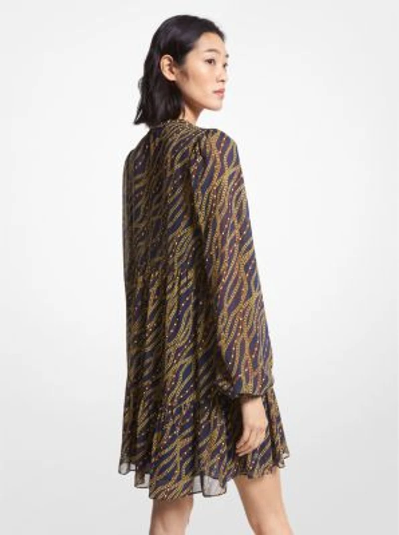 Status Print Georgette Babydoll Dress