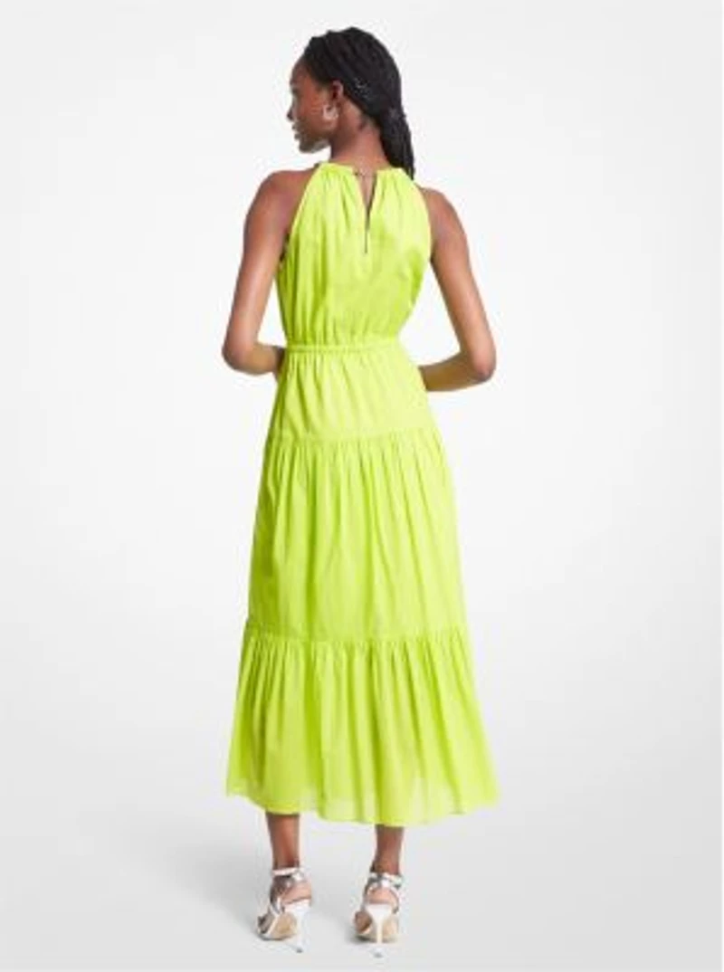 Chain Halter Cotton Lawn Midi Dress