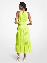 Chain Halter Cotton Lawn Midi Dress