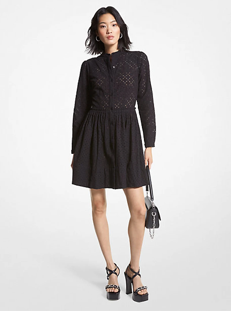 Eyelet Cotton Shirtdress