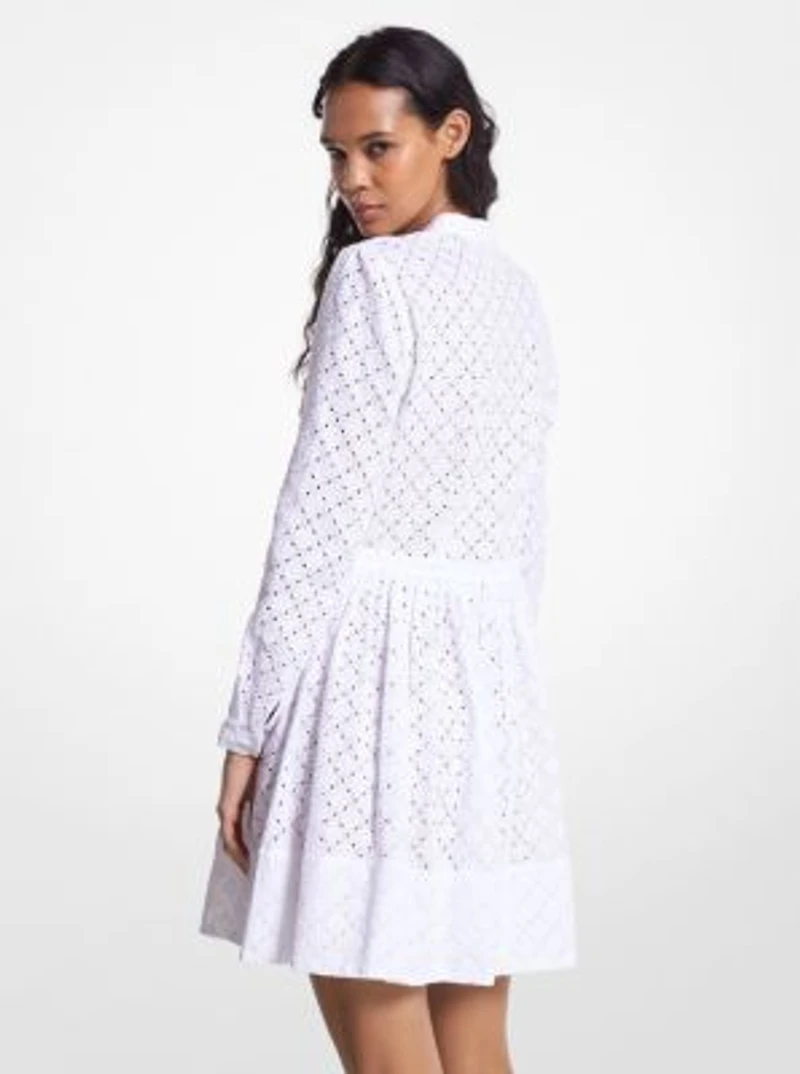 Robe chemisier en coton à œillets