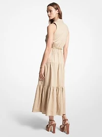 Slub Linen Blend Maxi Shirtdress