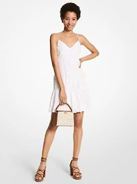 Palm Eyelet Cotton Slip Dress