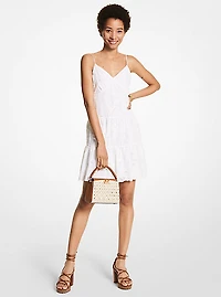 Palm Eyelet Cotton Slip Dress