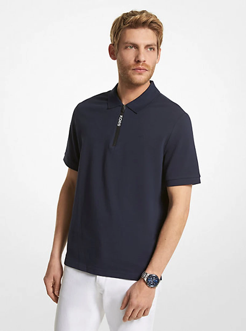 Cotton Half-Zip Polo Shirt