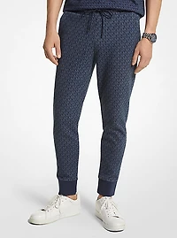 Pantalon de sport en mélange de coton à logo