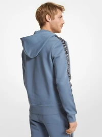 Logo Tape Cotton Blend Zip-Up Hoodie