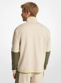 Pull molletonné en mélange de coton à demi-fermeture éclair