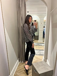 sheer flower long sleeve