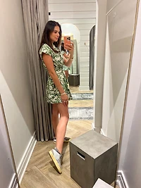 zelie print mini dress