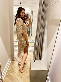 snake hi/lo poncho dress
