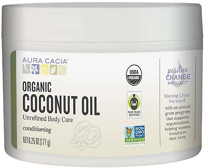 AURA CACIA Coconut Skin Care Oil Organic (177 Grams)