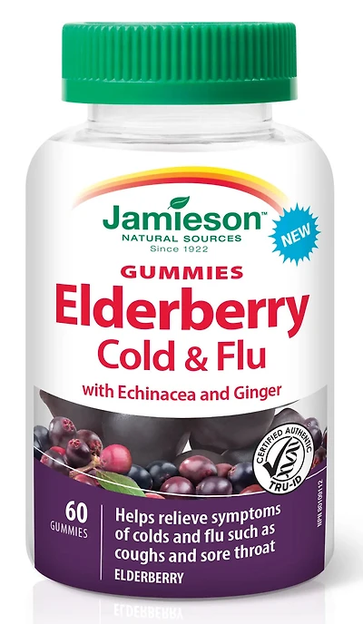 JAMIESON Elderberry Cold & Flu (Elderberry - 60 gummies)