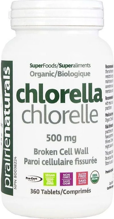 PRAIRIE NATURALS Organic Chlorella Tabs (360 tabs)