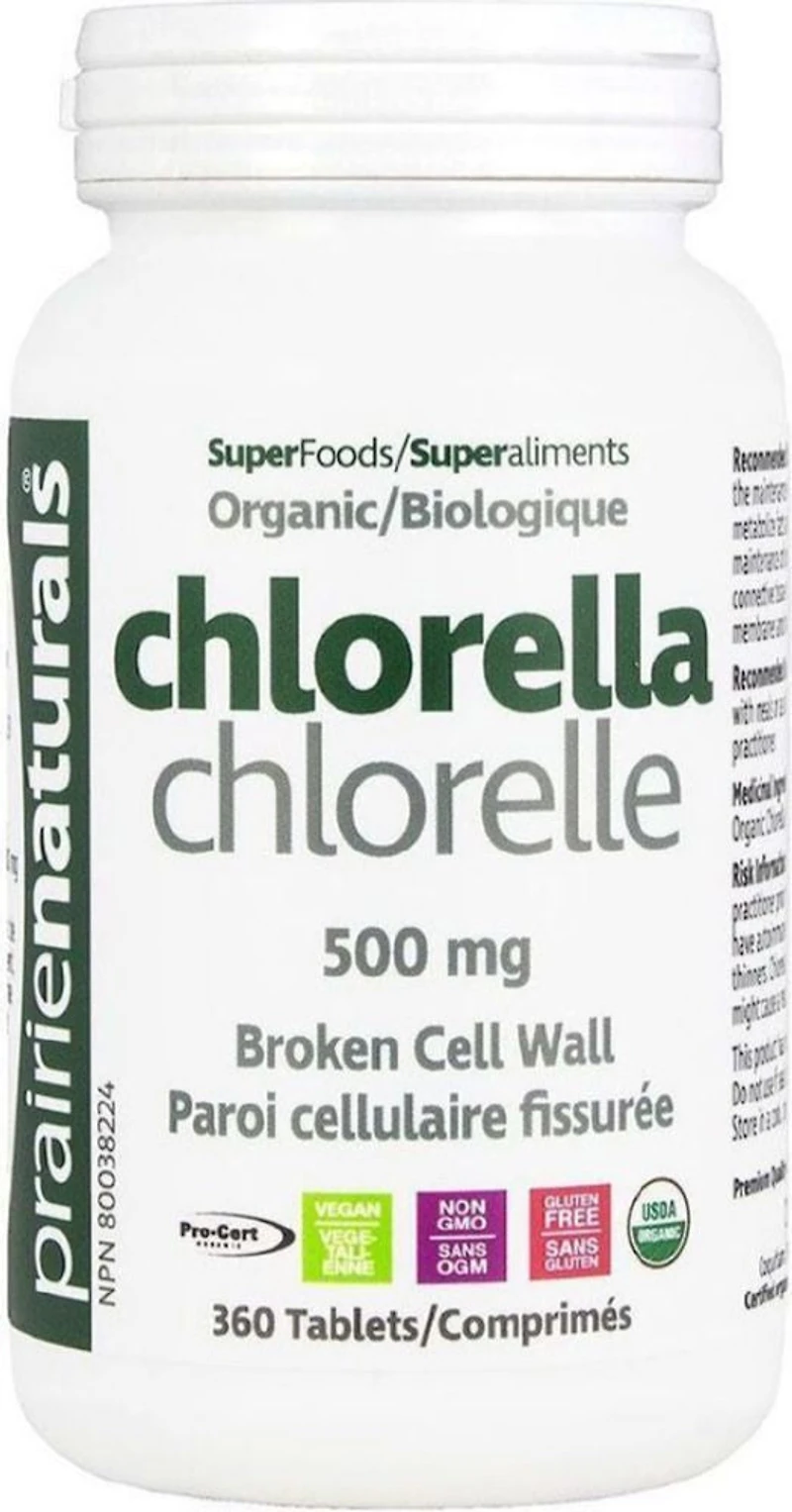 PRAIRIE NATURALS Organic Chlorella Tabs (360 tabs)