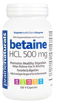 PRAIRIE NATURALS Betaine HCL (500 mg - 120 veg caps)