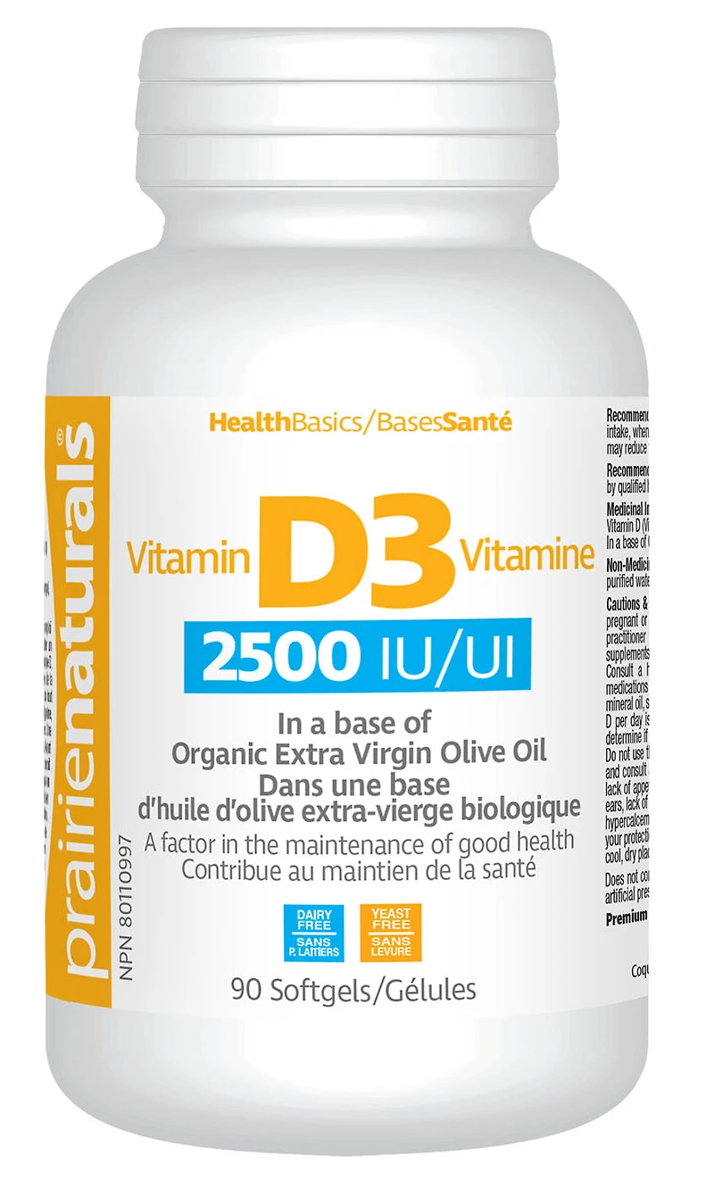 PRAIRIE NATURALS Vitamin D3 (2500 IU - 90 sgels)