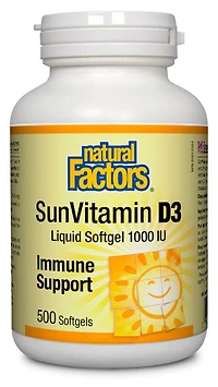 NATURAL FACTORS Vitamin D (1000 IU - 500 sgels)