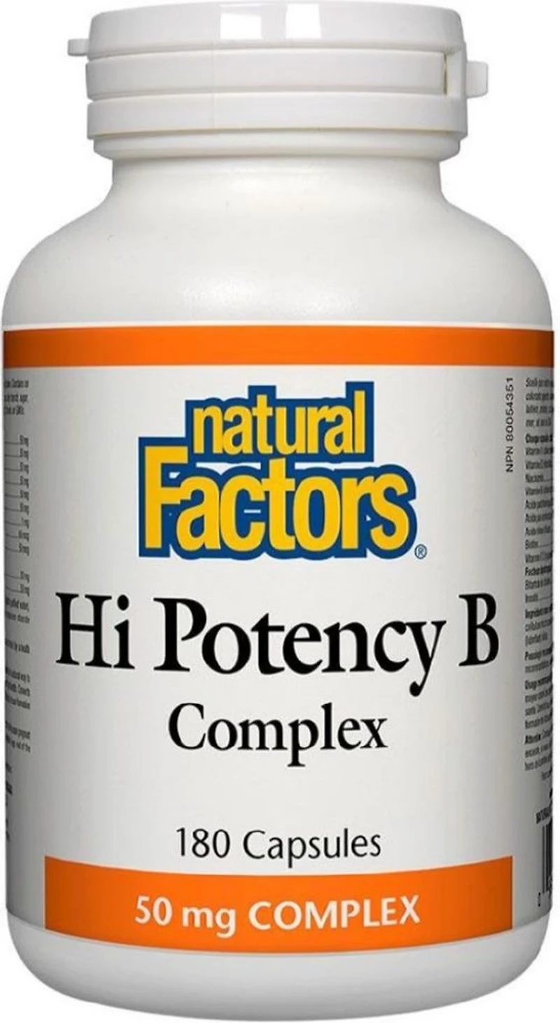 NATURAL FACTORS High Potnecy B-Complex (50 mg - 180 caps)