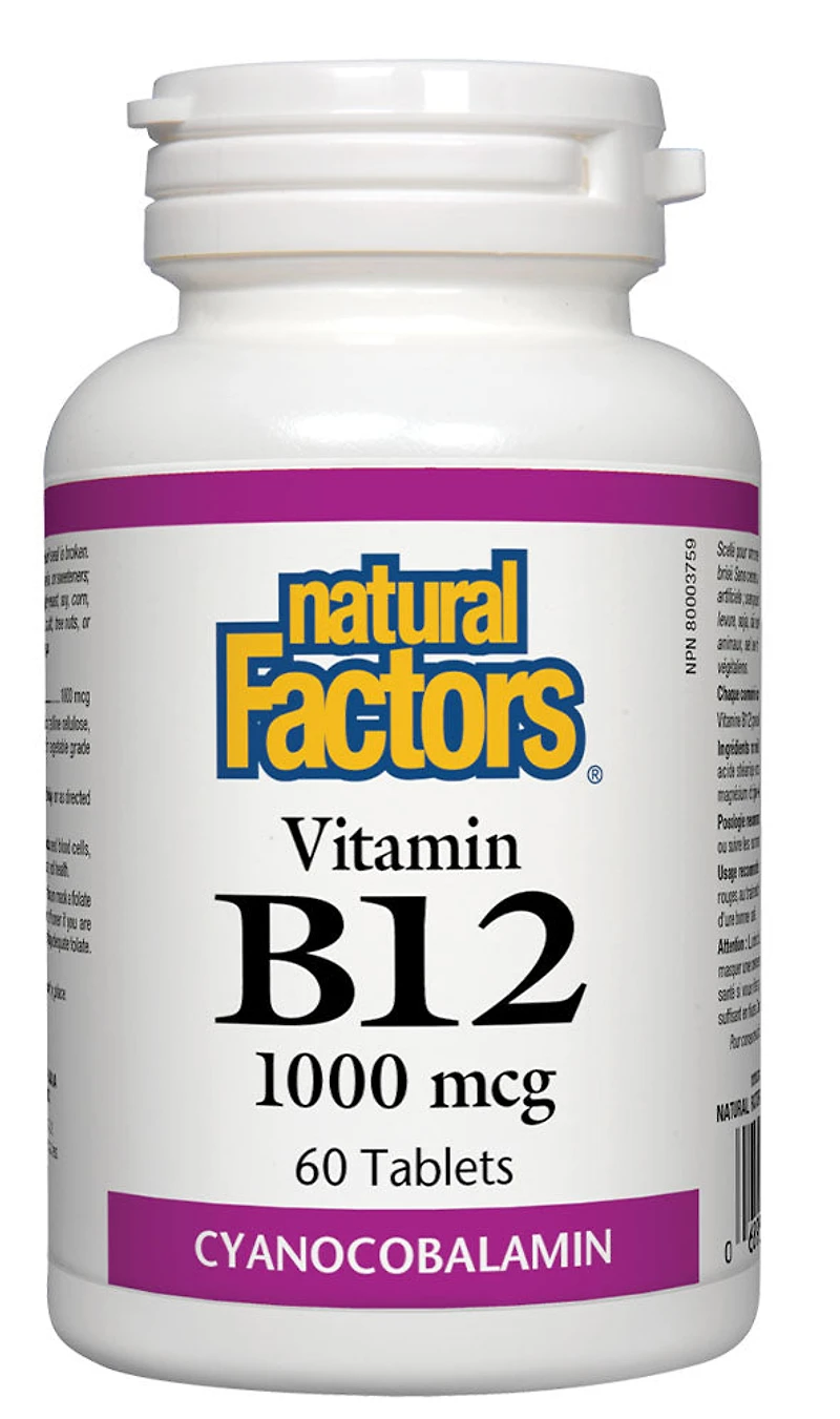 NATURAL FACTORS Vitamin B-12 (1000mcg - 60 tabs)