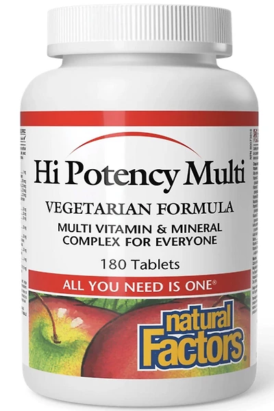 NATURAL FACTORS Hi Potency Multi Vegetarian Formula (180 tabs)